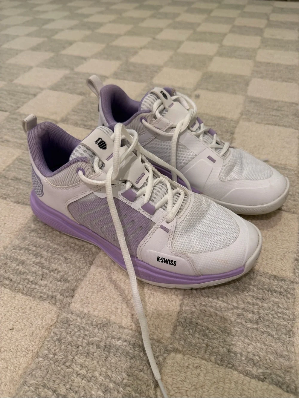 K-Swiss Women's White and Lavender Athletic Sneakers